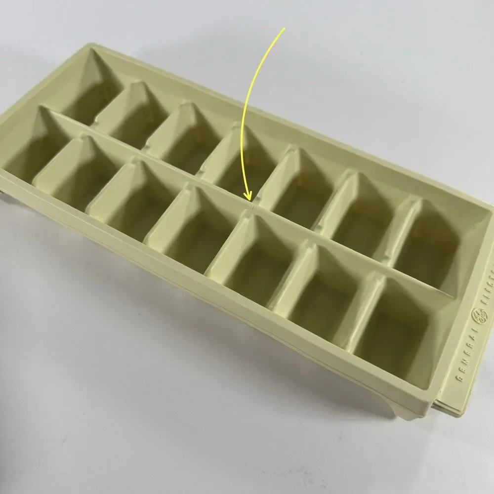 GE Ice Cube Trays BEIGE Set of 2 Stacking Vintage General Electric ~ READ